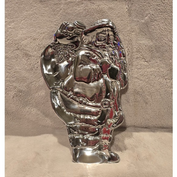 Vintage Home for the Holidays Santa Claus Metal Spoon Rest/Candy Dish Tray w/box - Picture 3 of 5